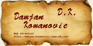 Damjan Komanović vizit kartica